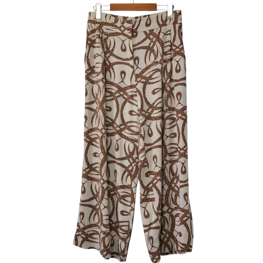 H&M x Richard Allen Wide Leg High Waist Pants Size 8 Ankle Length Relaxed Fit